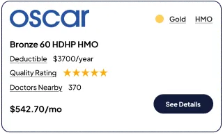 Example health insurance card